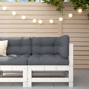 vidaXL Canap&eacute; d'angle avec coussins blanc bois de pin solide