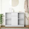 vidaXL Buffet avec tiroir blanc 101x35x76 cm bois d'ing&eacute;nierie