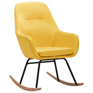 vidaXL Chaise &agrave; bascule Jaune moutarde Tissu