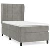 vidaXL Sommier &agrave; lattes de lit et matelas Gris clair 90x190 cm Velours
