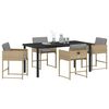 vidaXL Ensemble de salle &agrave; manger pour jardin 5 pcs Beige polyrotin