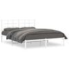 vidaXL Cadre de lit m&eacute;tal sans matelas et t&ecirc;te de lit blanc 160x200 cm