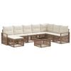 vidaXL Ensemble de canap&eacute; de jardin 9 pcs Beige polyrotin