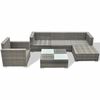vidaXL Salon de jardin 6 pcs avec coussins r&eacute;sine tress&eacute;e gris