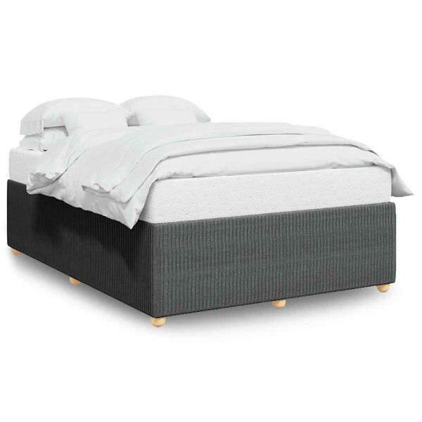 vidaXL Cadre de lit sans matelas gris fonc&eacute; 140x200 cm tissu