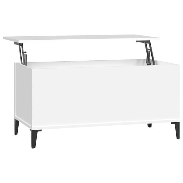 vidaXL Table basse Blanc 90x44,5x45 cm Bois d'ing&eacute;nierie
