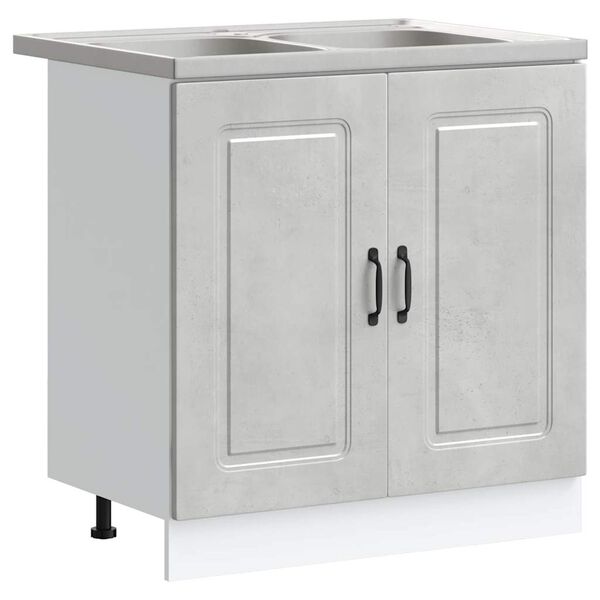 vidaXL Armoire de cuisine Kalmar Gris b&eacute;ton 80 x 46 x 81,5 cm