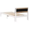 vidaXL Cadre de lit Blanc et gris clair 90 x 190 cm Bois massif en pin