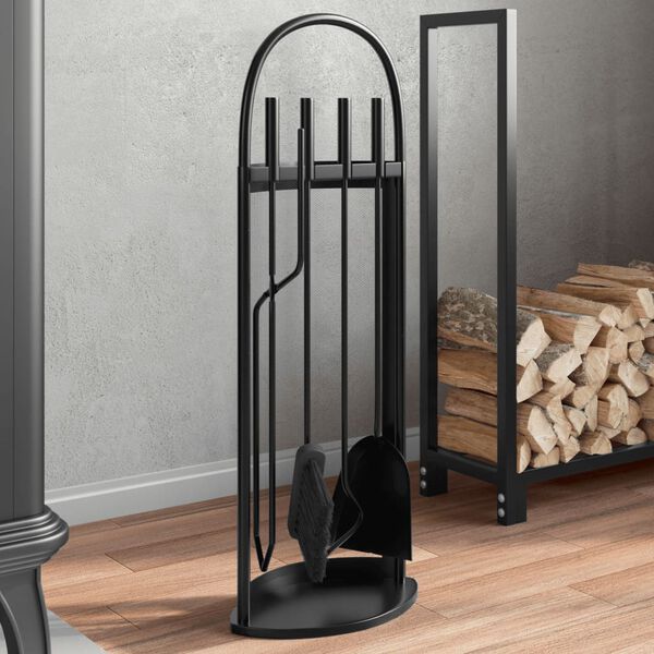 vidaXL Ensemble d'ustensiles de chemin&eacute;e 5 pi&egrave;ces 23 x 15 x 66 cm Acier