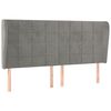 vidaXL T&ecirc;te de lit avec oreilles Gris clair 203x23x118/128 cm Velours