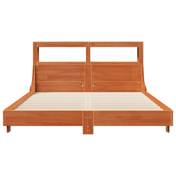 vidaXL Cadre de lit sans matelas cire marron 150x200cm bois pin massif