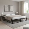 vidaXL Cadre de lit sans matelas noir m&eacute;tal 200x200 cm