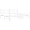 vidaXL Cadre de lit m&eacute;tal sans matelas et pied de lit blanc 180x200 cm