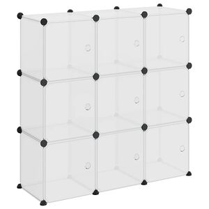 vidaXL Organiseur de rangement en cube avec 9 cubes et portes en PP transparent