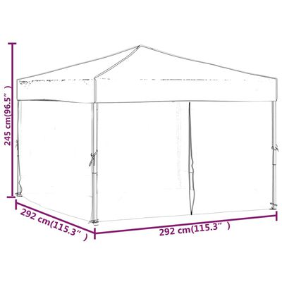 vidaXL Tente de réception pliable avec parois Crème 3x3 m