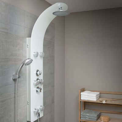 SCHÜTTE Panneau de douche en verre avec mitigeur LANZAROTE blanc