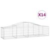vidaXL Paniers à gabions arqués 14 pcs 200x50x40/60 cm fer galvanisé