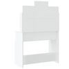 vidaXL Coiffeuse avec lumi&egrave;res LED blanc brillant 96x40x142 cm