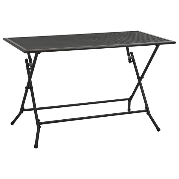 vidaXL Ensemble &agrave; manger de jardin 7 pcs Acier Anthracite