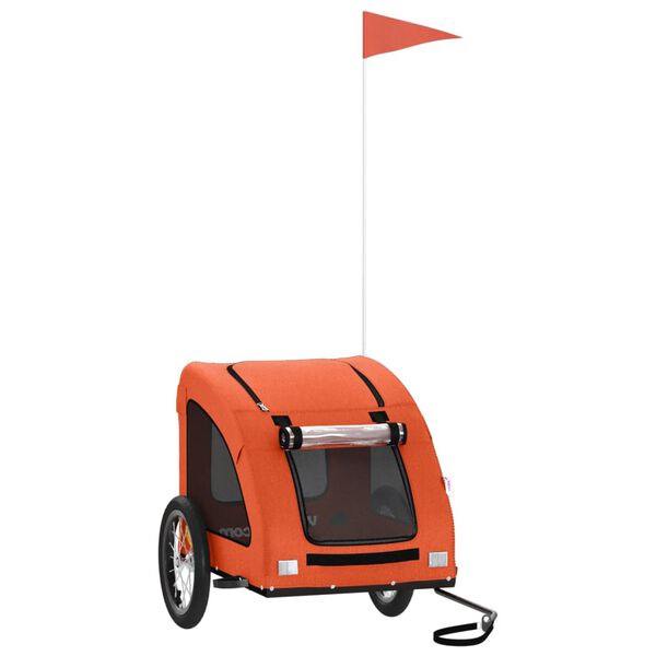 vidaXL Remorque de v&eacute;lo pour animaux de compagnie orange