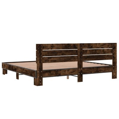 vidaXL Cadre de lit sans matelas chêne fumé 180x200 cm