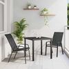 vidaXL Ensemble de salle &agrave; manger pour jardin 3 pcs Noir