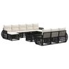 vidaXL Ensemble de canap&eacute; de jardin 11 pc Noir et blanc cr&egrave;me