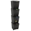vidaXL Poubelles &agrave; ordures empilables 4 pcs Gris 100 L Polypropyl&egrave;ne