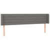 vidaXL T&ecirc;te de lit avec oreilles Gris fonc&eacute; 203x16x78/88 cm Tissu