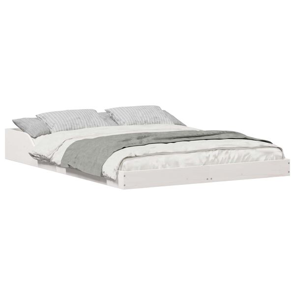 vidaXL Cadre de lit Blanc 120 x 190 cm Pin massif