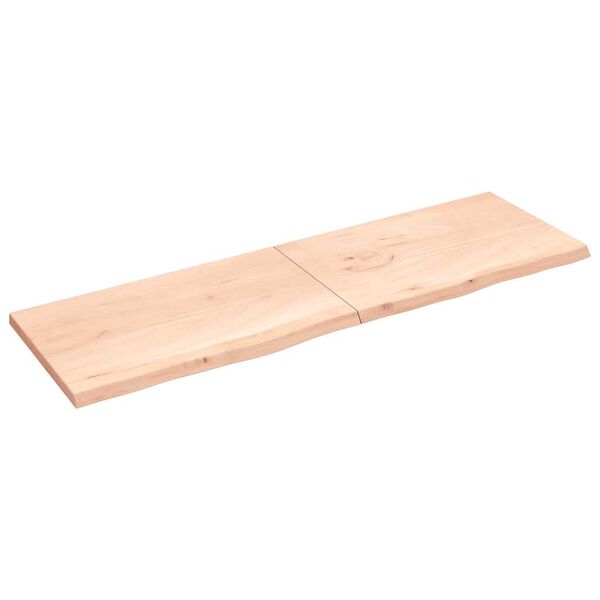 vidaXL &Eacute;tag&egrave;re murale 200x60x(2-4) cm bois de ch&ecirc;ne massif non trait&eacute;