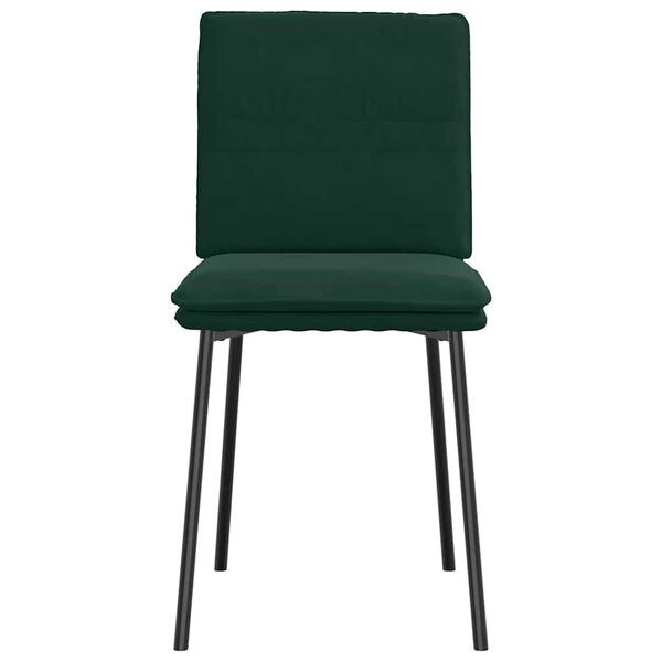vidaXL Chaises &agrave; manger lot de 4 Vert fonc&eacute; Velours
