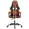 vidaXL Chaise de jeu pivotante Noir et orange Similicuir