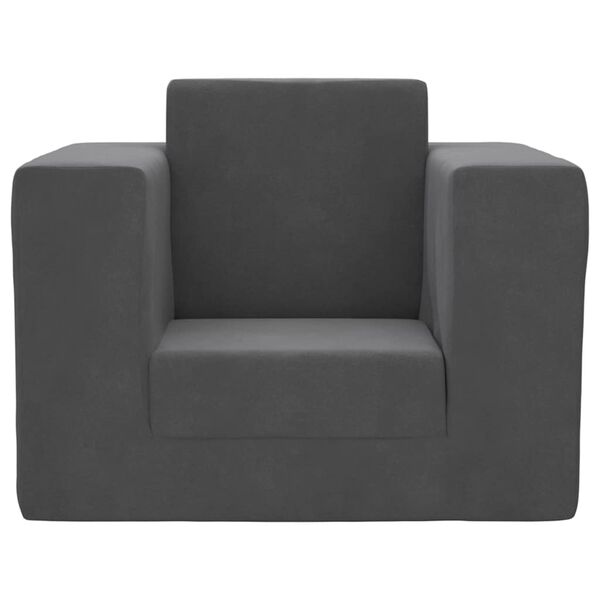 vidaXL Canap&eacute;-lit pour enfants Anthracite Peluche douce