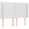 vidaXL T&ecirc;te de lit &agrave; LED Blanc 147x16x118/128 cm Similicuir
