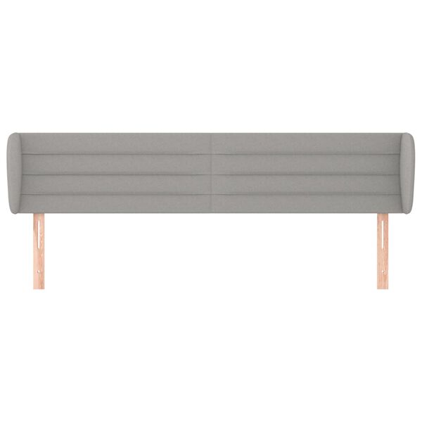 vidaXL T&ecirc;te de lit avec oreilles Gris clair 203x23x78/88 cm Tissu