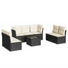 vidaXL Salon de jardin 8 pcs avec coussins noir r&eacute;sine tress&eacute;e