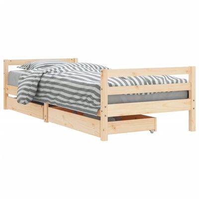 vidaXL Cadre de lit pour enfants gris 80x200 cm bois de pin massif