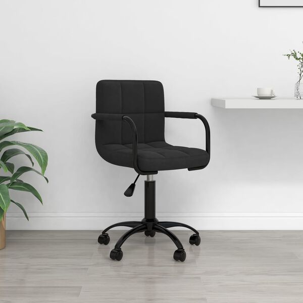 vidaXL Chaise pivotante de bureau Noir Velours