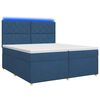 vidaXL Lit boxspring avec matelas Bleu 200 x 200 cm Tissu
