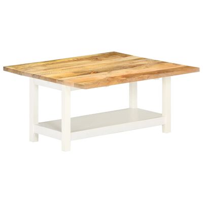 vidaXL Table basse extensible blanc 90x(45-90)x45 cm bois de manguier