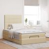 vidaXL Cadre de lit ottoman avec matelas cr&egrave;me 120x200cm tissu