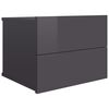 vidaXL Table de chevet Gris brillant 40 x 30 x 30 cm bois d'ing&eacute;nierie