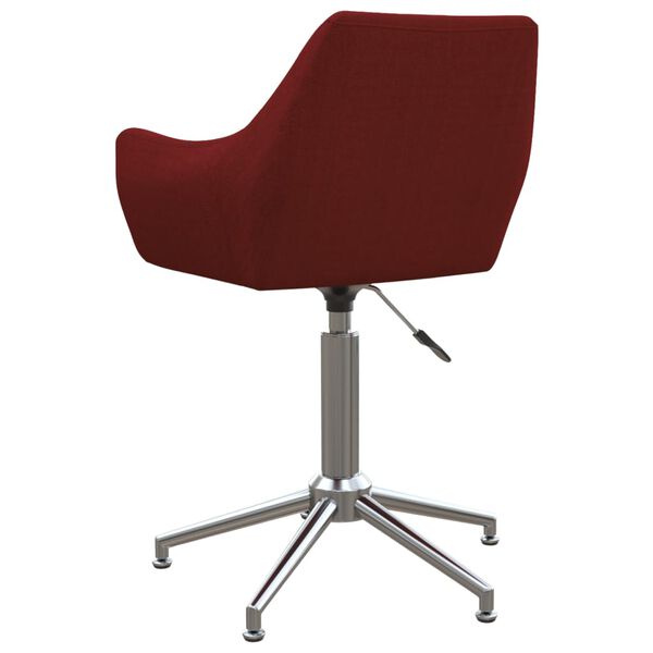 vidaXL Chaise pivotante de bureau Rouge bordeaux Tissu