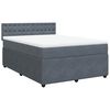 vidaXL Sommier &agrave; lattes de lit et matelas Gris fonc&eacute; 140x190cm Velours