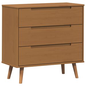 vidaXL Commode MOLDE Caramel 80 x 40 x 80 cm Bois de pin massif