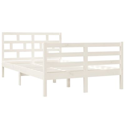 vidaXL Cadre de lit Blanc 120x190 cm Petit double Bois massif