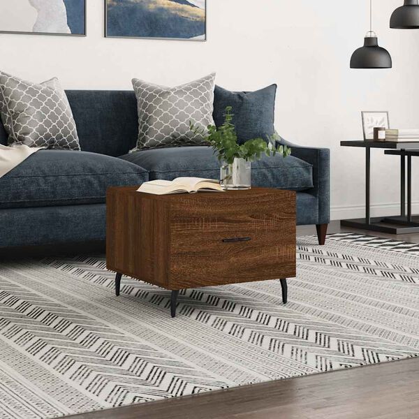 vidaXL Table basse Ch&ecirc;ne marron 50x50x40 cm Bois d'ing&eacute;nierie