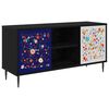 vidaXL Meuble TV MAINZ 102 x 33 x 51 cm Ch&ecirc;ne noir Bois d'ing&eacute;nierie