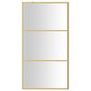vidaXL Paroi de douche avec verre ESG transparent dor&eacute; 100x195 cm
